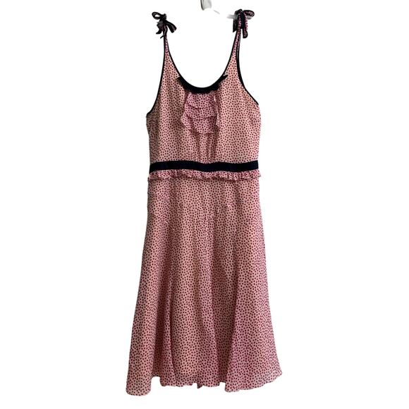 Marc Jacobs Vintage 90s White Red Polka Dot Silk Halter Sleeveless Dress Size 6 - Picture 1 of 11